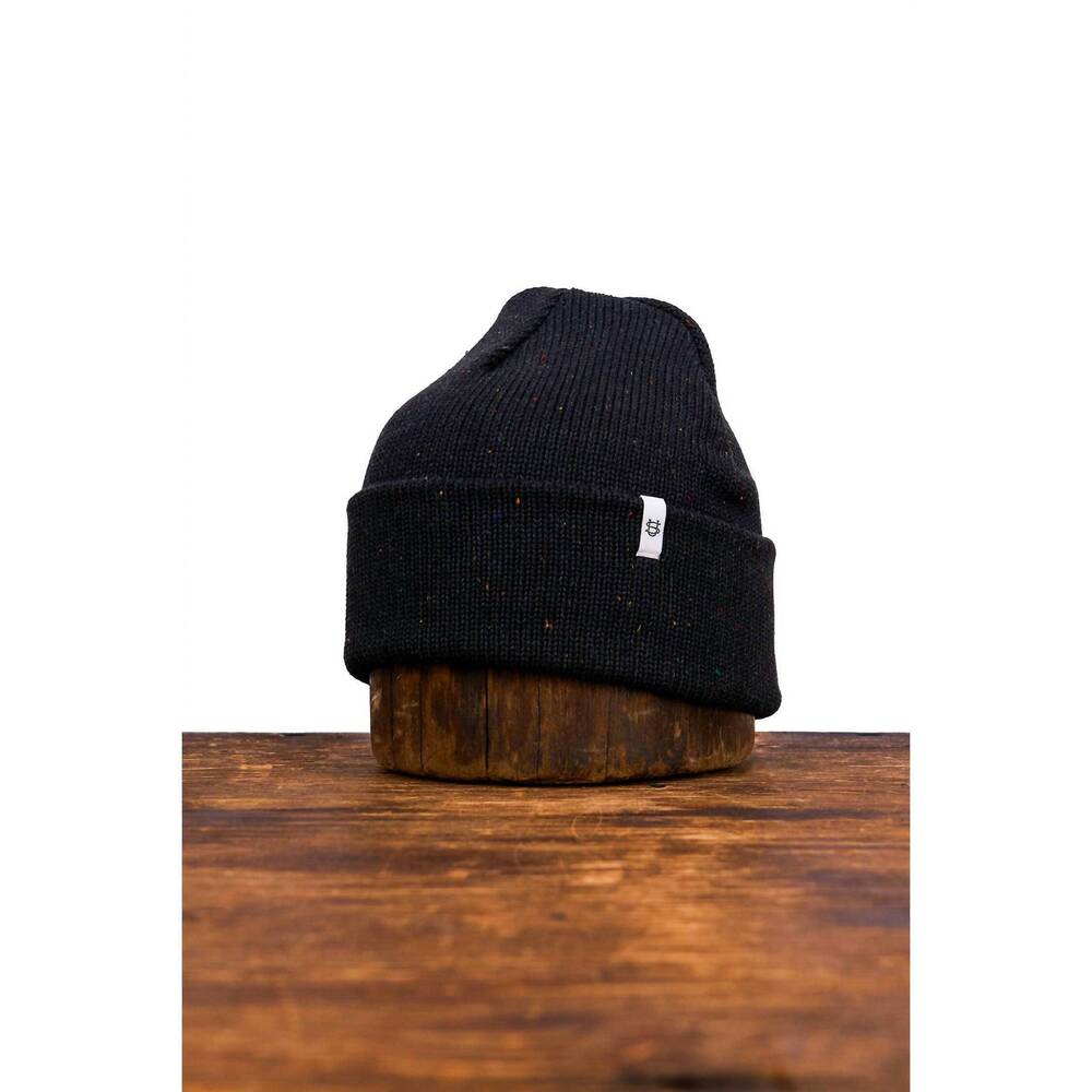 NEW UPSTATE STOCK unisex blackout easy fit upcycled cotton beanie in black